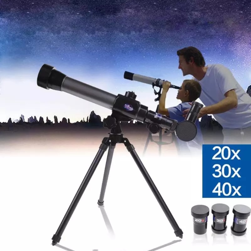 30X 40X 굴절 천문 아웃도어 스포팅 단안 망원경 어린이용, 삼각대 포함 콤보